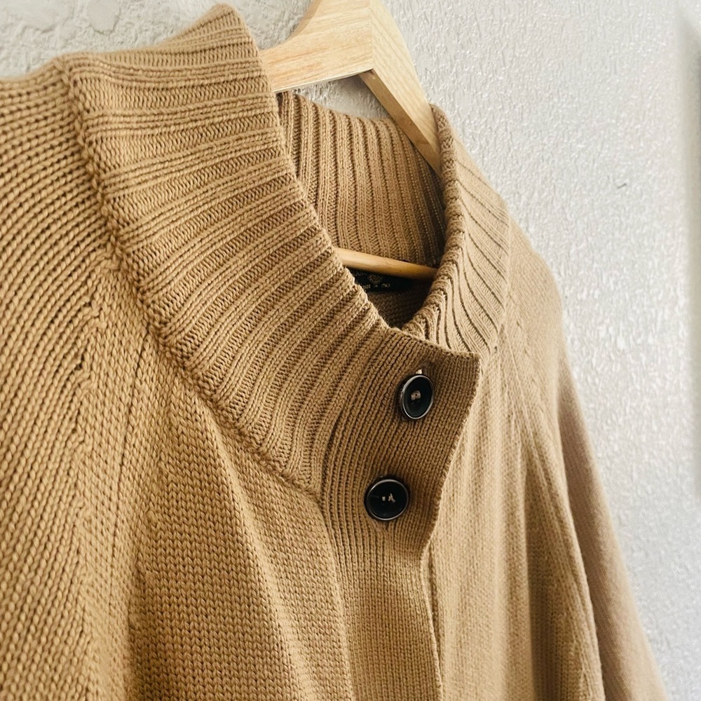 Luciano Barbara Designer Wool Long Cape Sweater - Picture 7 of 11